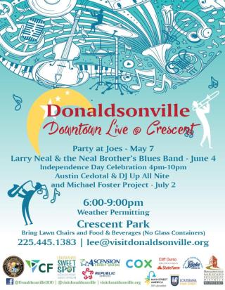 Music event flyer promoting the downtown live events