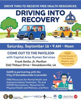 Drive Into Recovery Community Event Flyer