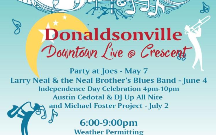 Music event flyer promoting the downtown live events
