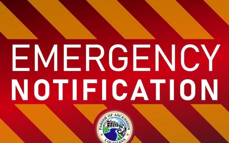 Picture of Emergency Notification from Parish of Ascension