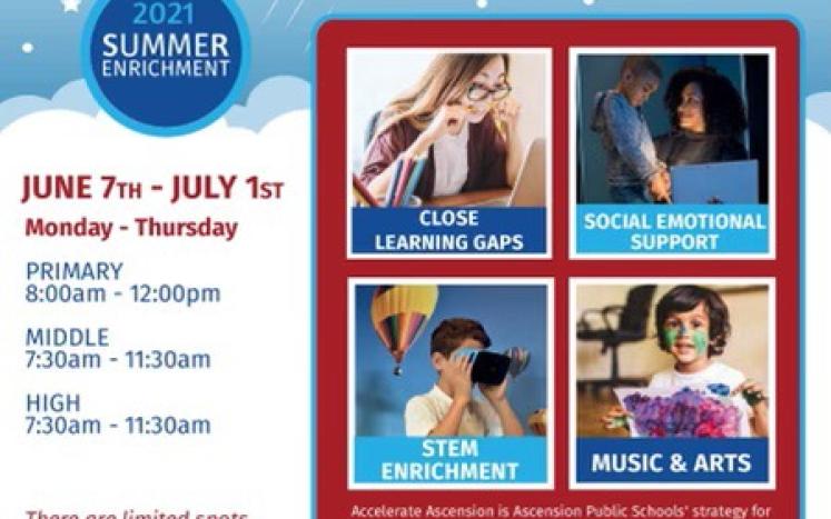 Flyer with summer enrichment program information